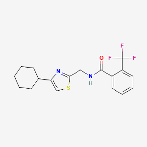 molecular formula C18H19F3N2OS B2700905 N-((4-cyclohexylthiazol-2-yl)methyl)-2-(trifluoromethyl)benzamide CAS No. 2034541-20-1
