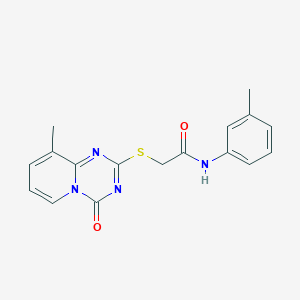 molecular formula C17H16N4O2S B2700906 2-(9-methyl-4-oxopyrido[1,2-a][1,3,5]triazin-2-yl)sulfanyl-N-(3-methylphenyl)acetamide CAS No. 896339-20-1