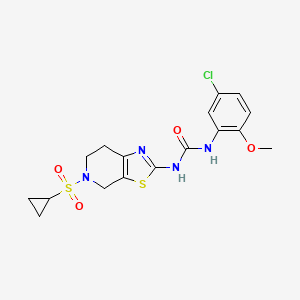 molecular formula C17H19ClN4O4S2 B2700910 1-(5-Chloro-2-methoxyphenyl)-3-(5-(cyclopropylsulfonyl)-4,5,6,7-tetrahydrothiazolo[5,4-c]pyridin-2-yl)urea CAS No. 1421468-43-0