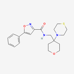 5-phenyl-N-{[4-(thiomorpholin-4-yl)oxan-4-yl]methyl}-1,2-oxazole-3-carboxamide