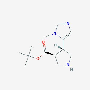 molecular formula C13H21N3O2 B2700916 Tert-butyl (3S,4S)-4-(3-methylimidazol-4-yl)pyrrolidine-3-carboxylate CAS No. 2248283-72-7
