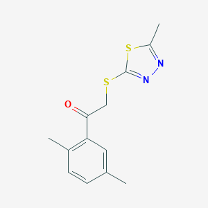 molecular formula C13H14N2OS2 B270092 1-(2,5-Dimethylphenyl)-2-[(5-methyl-1,3,4-thiadiazol-2-yl)thio]ethanone 