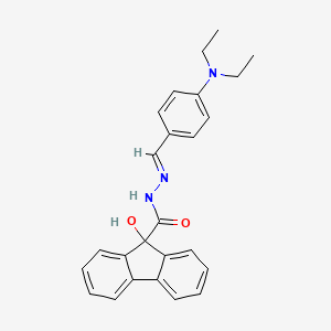 molecular formula C25H25N3O2 B2700921 (E)-N'-(4-(diethylamino)benzylidene)-9-hydroxy-9H-fluorene-9-carbohydrazide CAS No. 326013-08-5