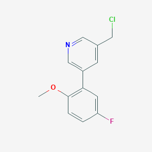 molecular formula C13H11ClFNO B2700922 3-(Chloromethyl)-5-(5-fluoro-2-methoxyphenyl)pyridine CAS No. 1047030-41-0