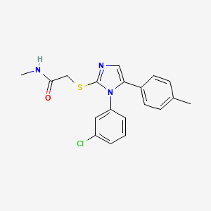 molecular formula C19H18ClN3OS B2700925 2-((1-(3-chlorophenyl)-5-(p-tolyl)-1H-imidazol-2-yl)thio)-N-methylacetamide CAS No. 1206992-29-1