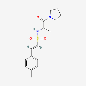 molecular formula C16H22N2O3S B2700928 (E)-2-(4-methylphenyl)-N-(1-oxo-1-pyrrolidin-1-ylpropan-2-yl)ethenesulfonamide CAS No. 1252556-33-4