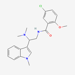 molecular formula C21H24ClN3O2 B2700930 5-chloro-N-(2-(dimethylamino)-2-(1-methyl-1H-indol-3-yl)ethyl)-2-methoxybenzamide CAS No. 1203252-73-6