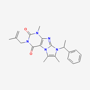 molecular formula C22H25N5O2 B2700931 4,7,8-Trimethyl-2-(2-methylprop-2-enyl)-6-(1-phenylethyl)purino[7,8-a]imidazole-1,3-dione CAS No. 919012-09-2