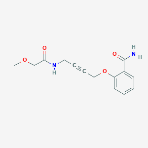 molecular formula C14H16N2O4 B2700932 2-((4-(2-Methoxyacetamido)but-2-yn-1-yl)oxy)benzamide CAS No. 1421465-13-5