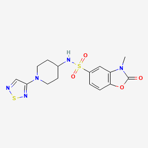 molecular formula C15H17N5O4S2 B2700934 3-甲基-2-氧代-N-[1-(1,2,5-噻二唑-3-基)哌啶-4-基]-2,3-二氢-1,3-苯并噁唑-5-磺酰胺 CAS No. 2097863-36-8
