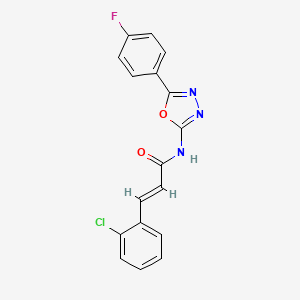 (E)-3-(2-chlorophenyl)-N-(5-(4-fluorophenyl)-1,3,4-oxadiazol-2-yl)acrylamide