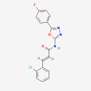 molecular formula C17H11ClFN3O2 B2700936 (E)-3-(2-氯苯基)-N-(5-(4-氟苯基)-1,3,4-噁二唑-2-基)丙烯酰胺 CAS No. 865285-53-6