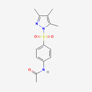 molecular formula C14H17N3O3S B2700941 N-(4-((3,4,5-三甲基-1H-嘧唑-1-基)磺酰基)苯基)乙酰胺 CAS No. 890607-14-4