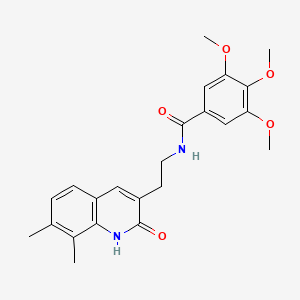 molecular formula C23H26N2O5 B2700949 N-[2-(7,8-dimethyl-2-oxo-1H-quinolin-3-yl)ethyl]-3,4,5-trimethoxybenzamide CAS No. 851407-45-9