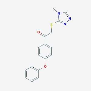 molecular formula C17H15N3O2S B270095 2-[(4-methyl-4H-1,2,4-triazol-3-yl)sulfanyl]-1-(4-phenoxyphenyl)ethanone CAS No. 5323-93-3