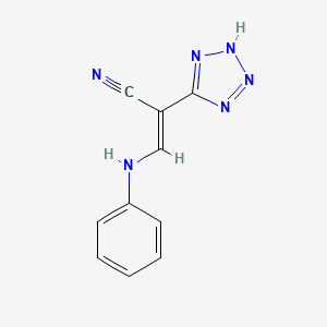 molecular formula C10H8N6 B2700950 (E)-3-苯胺基-2-(2H-四唑-5-基)丙-2-烯腈 CAS No. 1020252-60-1