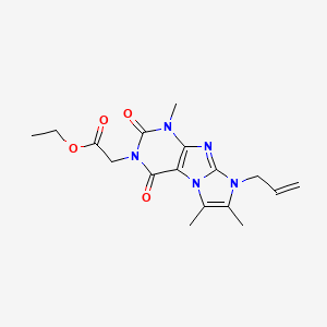 Ethyl 2-(4,7,8-trimethyl-1,3-dioxo-6-prop-2-enylpurino[7,8-a]imidazol-2-yl)acetate