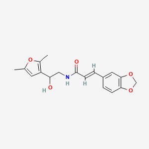 (E)-3-(benzo[d][1,3]dioxol-5-yl)-N-(2-(2,5-dimethylfuran-3-yl)-2-hydroxyethyl)acrylamide