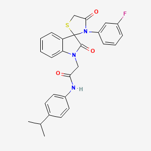 2-[3'-(3-fluorophenyl)-2,4'-dioxospiro[indole-3,2'-[1,3]thiazolidin]-1(2H)-yl]-N-(4-isopropylphenyl)acetamide