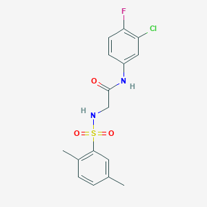N-(3-chloro-4-fluorophenyl)-2-[(2,5-dimethylphenyl)sulfonylamino]acetamide