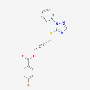 molecular formula C19H14BrN3O2S B270097 4-[(1-phenyl-1H-1,2,4-triazol-5-yl)thio]but-2-ynyl 4-bromobenzoate 