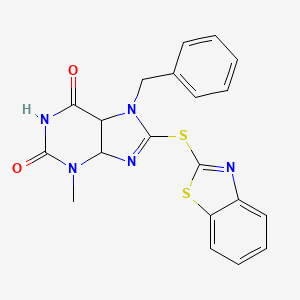 8-(1,3-benzothiazol-2-ylsulfanyl)-7-benzyl-3-methyl-2,3,6,7-tetrahydro-1H-purine-2,6-dione