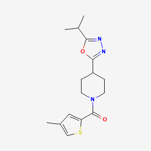 (4-(5-Isopropyl-1,3,4-oxadiazol-2-yl)piperidin-1-yl)(4-methylthiophen-2-yl)methanone