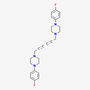 molecular formula C26H28F2N4 B2700990 1-(4-氟苯基)-4-{6-(4-(4-氟苯基)哌啶-1-基)-2,4-己二炔基}哌嗪 CAS No. 865659-03-6