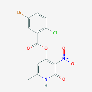 molecular formula C13H8BrClN2O5 B2701000 (6-methyl-3-nitro-2-oxo-1H-pyridin-4-yl) 5-bromo-2-chlorobenzoate CAS No. 868679-87-2