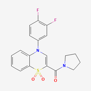 molecular formula C19H16F2N2O3S B2701003 [4-(3,4-difluorophenyl)-1,1-dioxido-4H-1,4-benzothiazin-2-yl](pyrrolidin-1-yl)methanone CAS No. 1251561-49-5