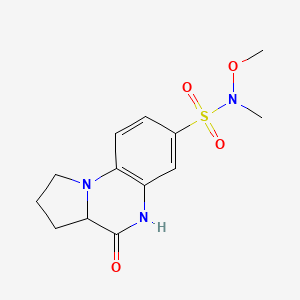 molecular formula C13H17N3O4S B2701004 N-甲氧基-N-甲基-4-氧代-1,2,3,3a,4,5-六氢吡咯并[1,2-a]喹喔啉-7-磺酰胺 CAS No. 1008661-30-0