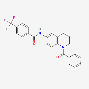 molecular formula C24H19F3N2O2 B2701005 N-(1-benzoyl-1,2,3,4-tetrahydroquinolin-6-yl)-4-(trifluoromethyl)benzamide CAS No. 1208756-39-1
