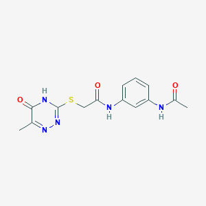 molecular formula C14H15N5O3S B2701008 N-(3-acetamidophenyl)-2-((6-methyl-5-oxo-4,5-dihydro-1,2,4-triazin-3-yl)thio)acetamide CAS No. 570362-06-0