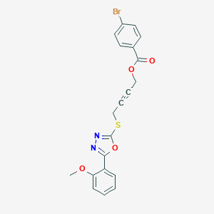molecular formula C20H15BrN2O4S B270101 4-{[5-(2-Methoxyphenyl)-1,3,4-oxadiazol-2-yl]sulfanyl}-2-butynyl 4-bromobenzoate 