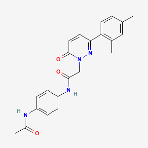 molecular formula C22H22N4O3 B2701010 N-(4-acetamidophenyl)-2-[3-(2,4-dimethylphenyl)-6-oxopyridazin-1-yl]acetamide CAS No. 941930-59-2