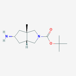 molecular formula C13H24N2O2 B2701012 Tert-butyl (3aS,5S,6aR)-5-amino-3a-methyl-1,3,4,5,6,6a-hexahydrocyclopenta[c]pyrrole-2-carboxylate CAS No. 2361609-11-0