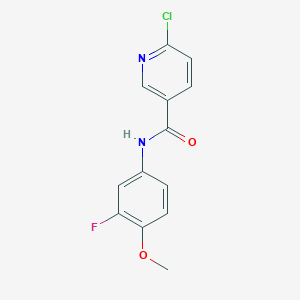 6-chloro-N-(3-fluoro-4-methoxyphenyl)pyridine-3-carboxamide