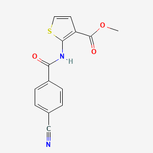 molecular formula C14H10N2O3S B2701024 甲基-2-(4-氰基苯甲酰氨基)噻吩-3-羧酸酯 CAS No. 864940-20-5