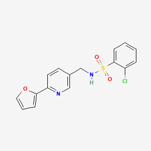2-chloro-N-((6-(furan-2-yl)pyridin-3-yl)methyl)benzenesulfonamide