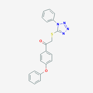 molecular formula C21H16N4O2S B270104 1-(4-phenoxyphenyl)-2-[(1-phenyl-1H-tetraazol-5-yl)sulfanyl]ethanone 