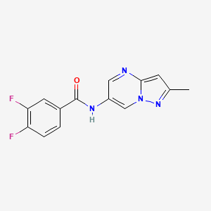 molecular formula C14H10F2N4O B2701048 3,4-difluoro-N-(2-methylpyrazolo[1,5-a]pyrimidin-6-yl)benzamide CAS No. 1797329-03-3