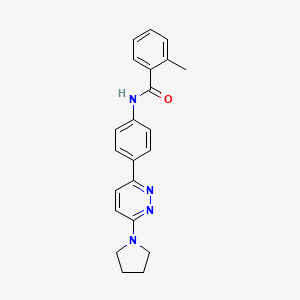 2-methyl-N-(4-(6-(pyrrolidin-1-yl)pyridazin-3-yl)phenyl)benzamide
