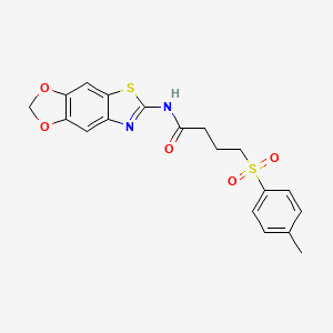 N-([1,3]dioxolo[4',5':4,5]benzo[1,2-d]thiazol-6-yl)-4-tosylbutanamide