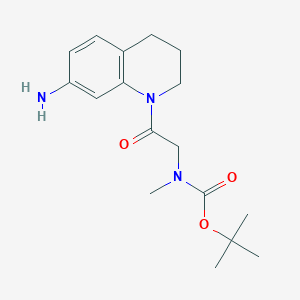 molecular formula C17H25N3O3 B2701063 tert-butyl N-[2-(7-amino-1,2,3,4-tetrahydroquinolin-1-yl)-2-oxoethyl]-N-methylcarbamate CAS No. 2138126-68-6