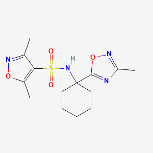 3,5-dimethyl-N-(1-(3-methyl-1,2,4-oxadiazol-5-yl)cyclohexyl)isoxazole-4-sulfonamide
