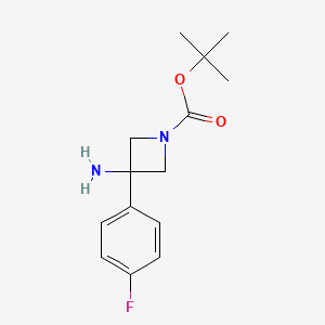 tert-Butyl 3-amino-3-(4-fluorophenyl)azetidine-1-carboxylate