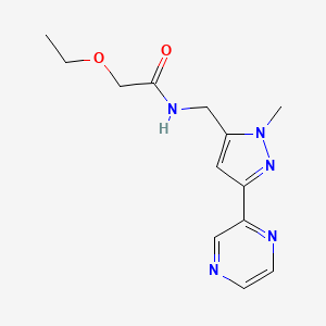 2-ethoxy-N-((1-methyl-3-(pyrazin-2-yl)-1H-pyrazol-5-yl)methyl)acetamide