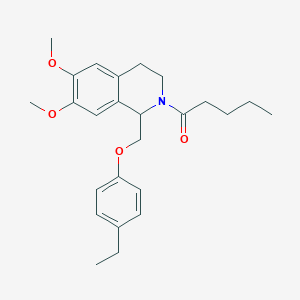 1-(1-((4-ethylphenoxy)methyl)-6,7-dimethoxy-3,4-dihydroisoquinolin-2(1H)-yl)pentan-1-one