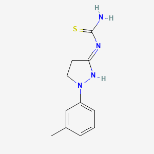 molecular formula C11H14N4S B2701085 (1-m-Tolyl-4,5-dihydro-1H-pyrazol-3-yl)-thiourea CAS No. 314028-71-2