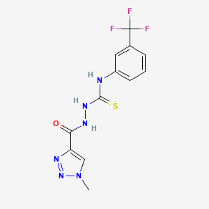 molecular formula C12H11F3N6OS B2701093 1-[(1-Methyltriazole-4-carbonyl)amino]-3-[3-(trifluoromethyl)phenyl]thiourea CAS No. 2320723-45-1